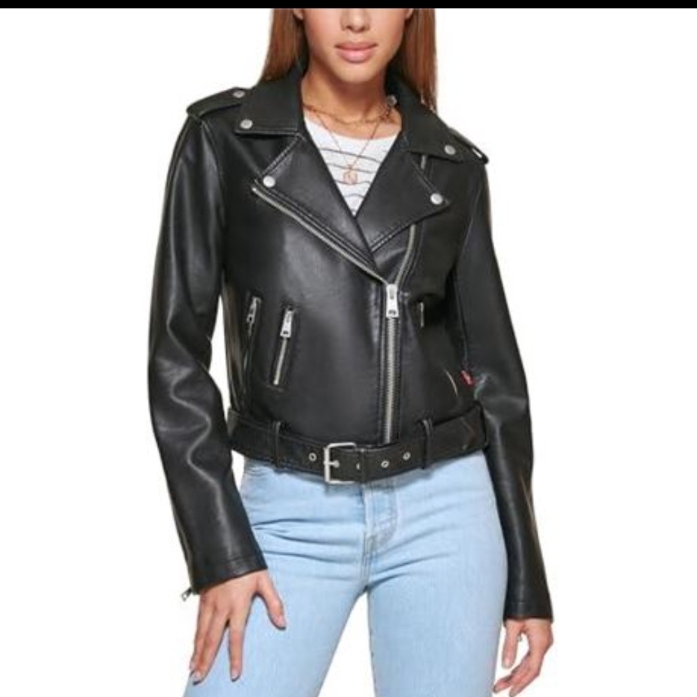 LEVI's Women's Black Faux Leather Motorcycle Jacket
